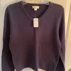 Christopher and Banks v neck navy blue sweater size medium NWT